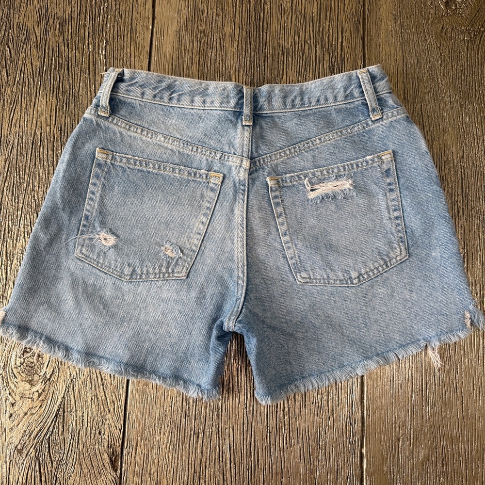 Free People We The Free Women's High Rise Cut Off Distressed Denim Shorts Sz 27 - Picture 7 of 7
